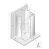 NEW TRENDY Kabina prysznicowa drzwi podwójne przesuwne PRIME LIGHT GOLD 100x90x200 K-1548